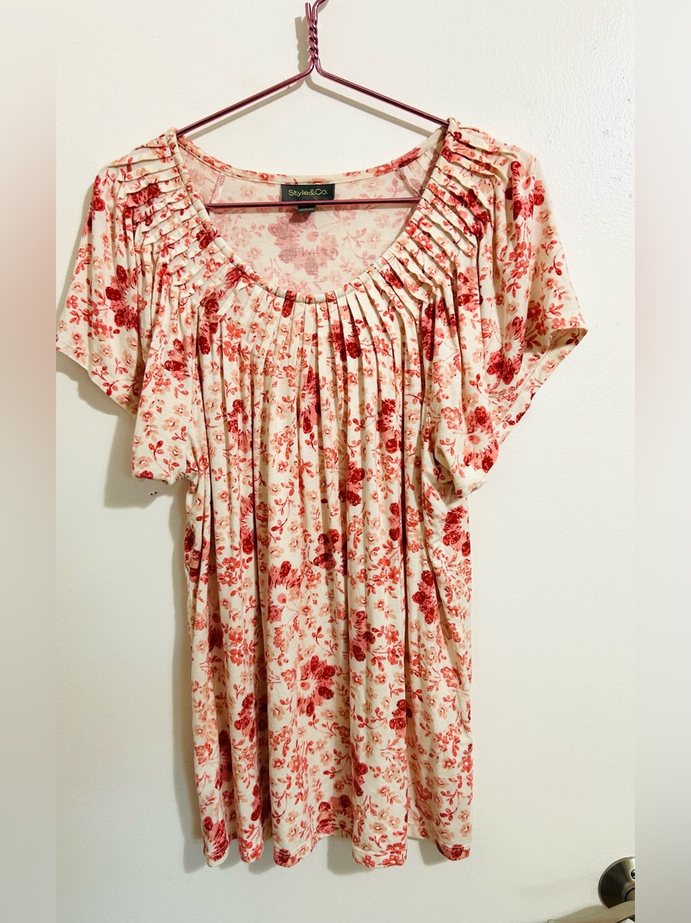 New Women’s Stylish Floral Print Short Sleeve Top